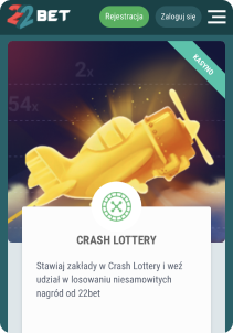 22bet casino mobile screen crash lottery
