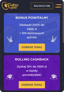Rolling Slots casino mobile screen bonus