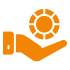 hand with chip icon