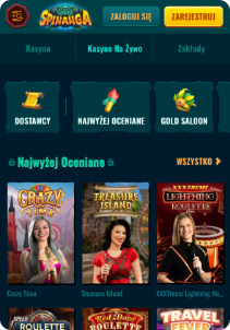 Spinanga casino mobile screen live games