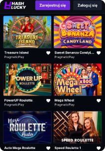 HashLucky casino mobile screen lives games