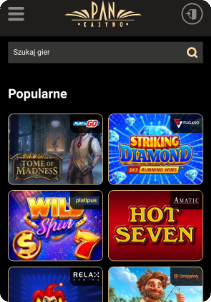 PanKasyno casino mobile screen slots games