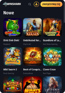 WinShark casino mobile screen slots games