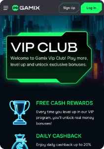 Gamix casino mobile screen vip club