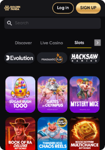 GoldenPanda casino mobile screen slots games